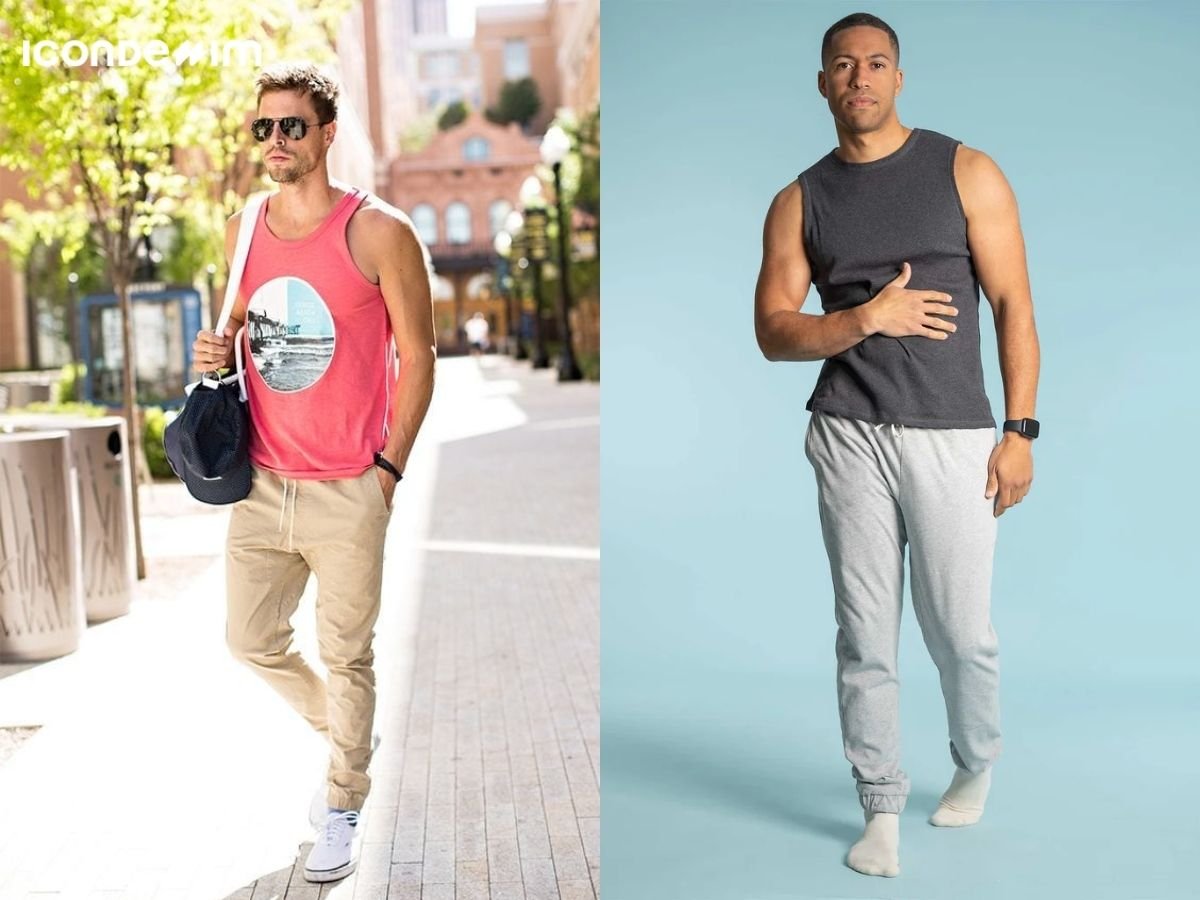 Áo tank top và quần jogger là combo thoáng mát cho ngày hè