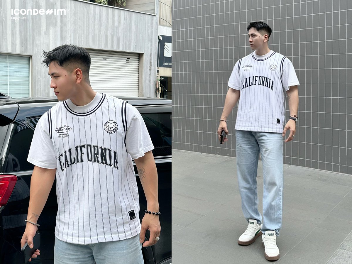 Phong cách sporty áo tank top và  quần jeans