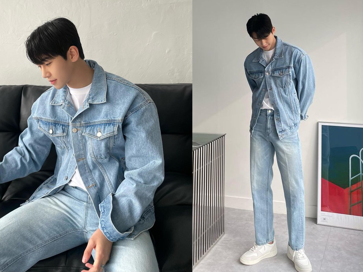 Phối đồ nam denim Hàn Quốc