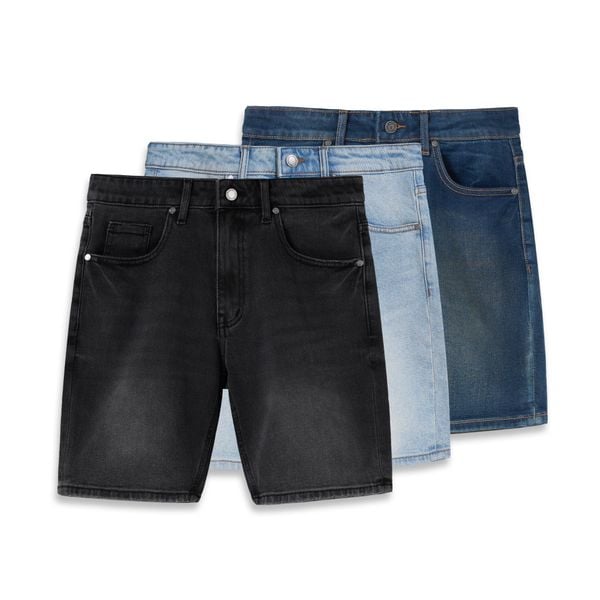 Quần Short Denim Nam Wash Basic Color Form Slim